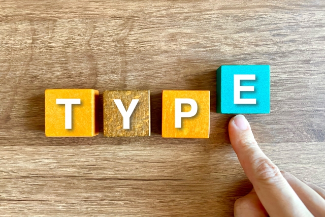 TYPEと書かれたブロック