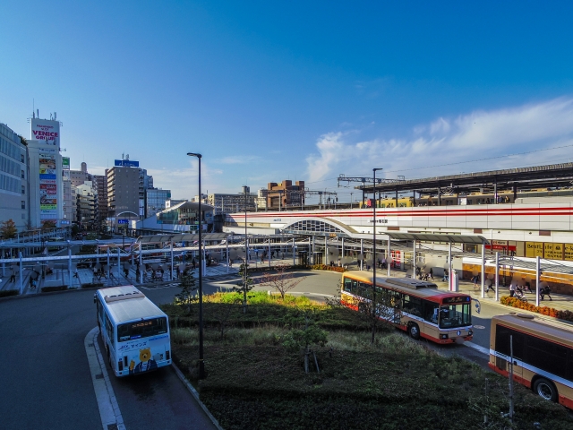 明石駅の駅前のロータリー